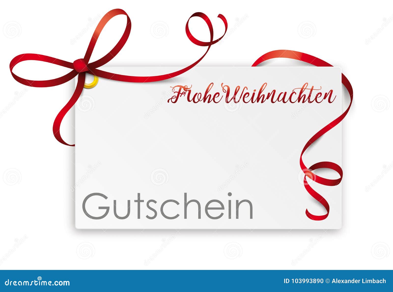 Gutschein Card Red Ribbon Frohe Weihnachten Coupon Stock Vector Illustration Of Cover Frohe