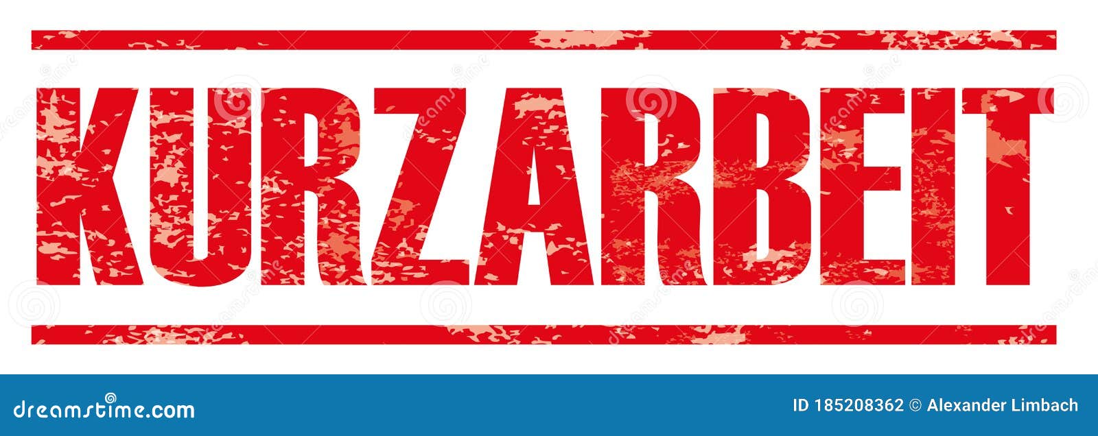 Kurzarbeit Red Text Header stock vector. Illustration of employment