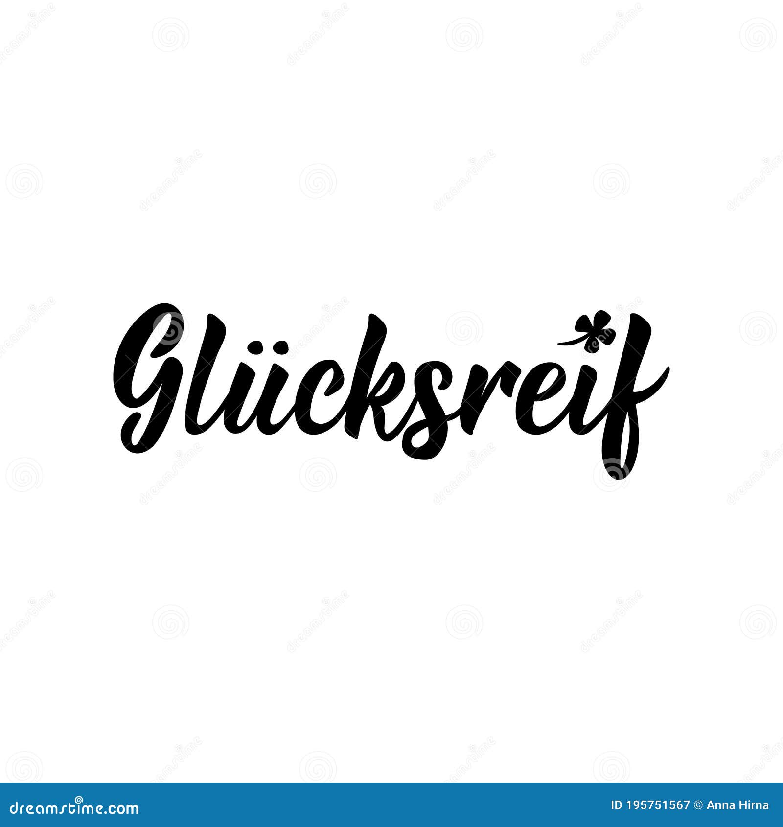 German Text Lucky Lettering Banner Calligraphy Vector German Text Lucky Lettering Banner Calligraphy Vector