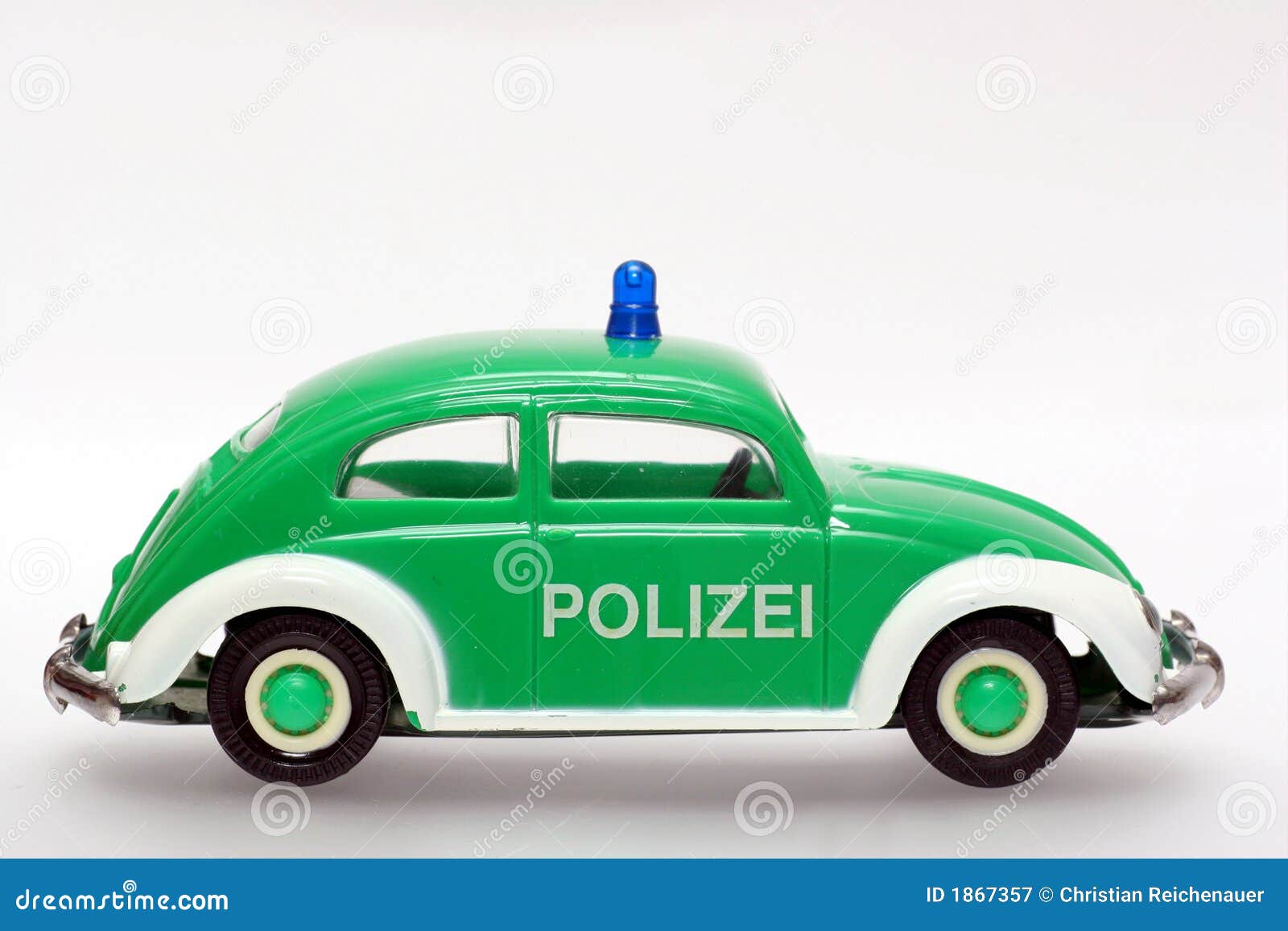 German Polizei Police Vehicle With Siren Lights Flashing Stock