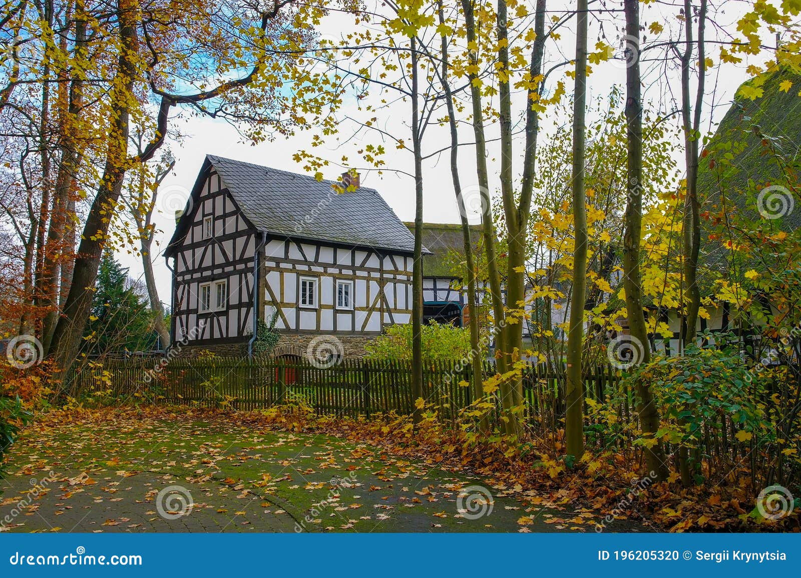 german traditional fahverk houses in hachenburg, rheinland-pfalz, germany