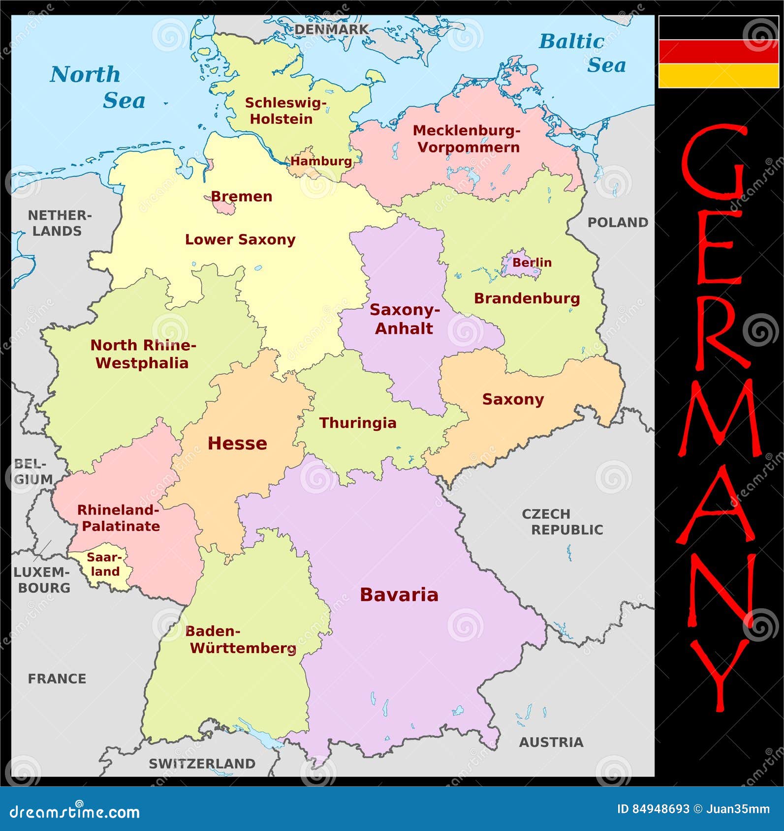 Germany Administrative Divisions Stock Illustration Illustration Of