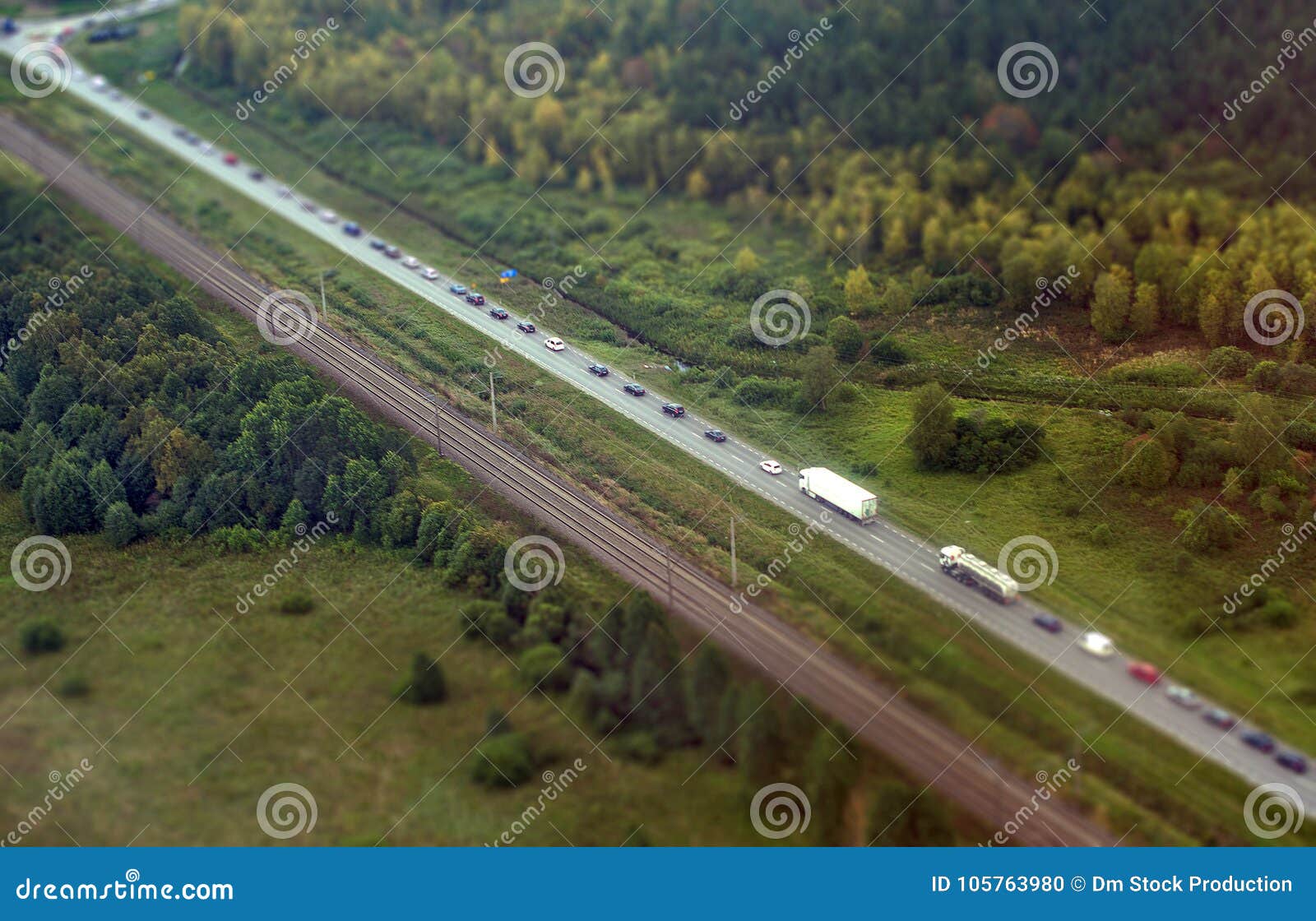 Germany autostrada. Widok z lotu ptaka autostrada w Niemcy