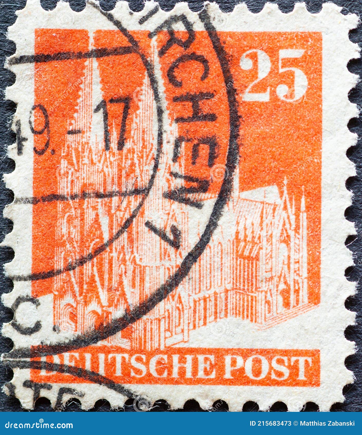 GERMANY CIRCA 1948 a Postage Stamp from Germany, Showing the Historic Building of Cologne