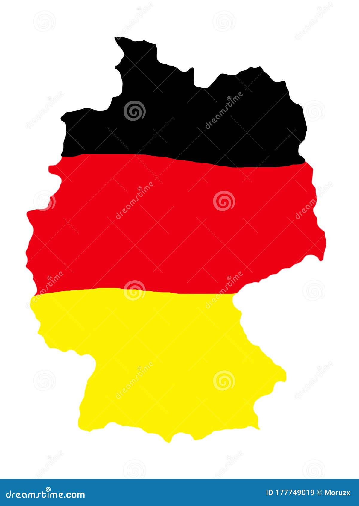 Germany Country Shape In Flag Colors German Map Stock Vector Illustration Of Shape Borders