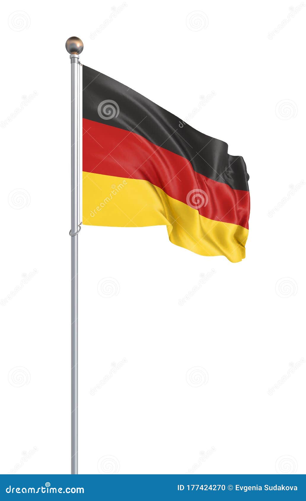 Germany Flag Blowing in the Wind. Background Texture. 3d Rendering ...