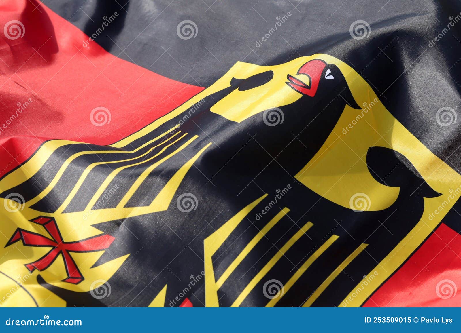 Germany Flag with Eagle Closeup Stock Image Image of black, wind