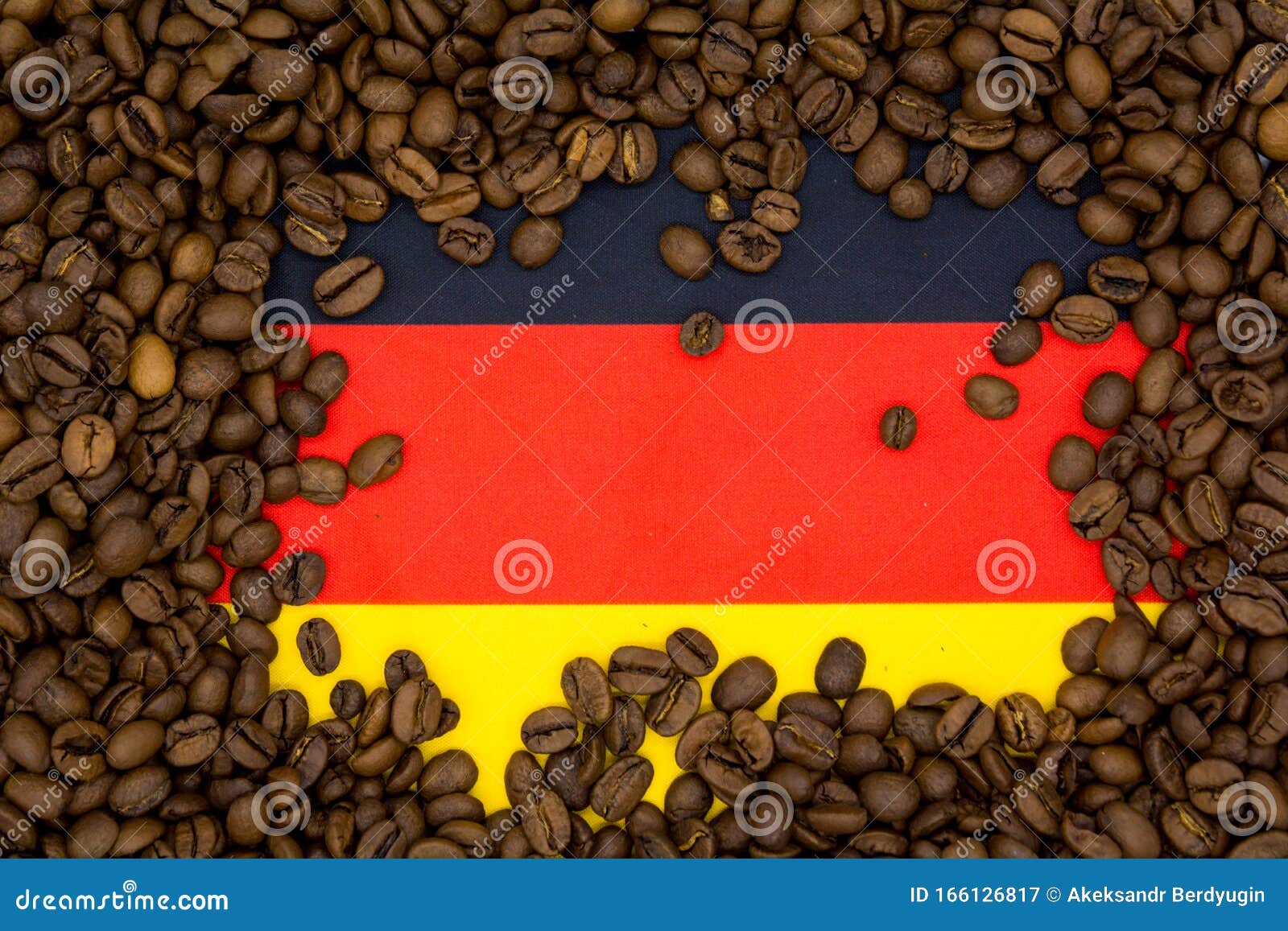 Germany Flag Placed Under Roasted Coffee Beans Stock Image Image of