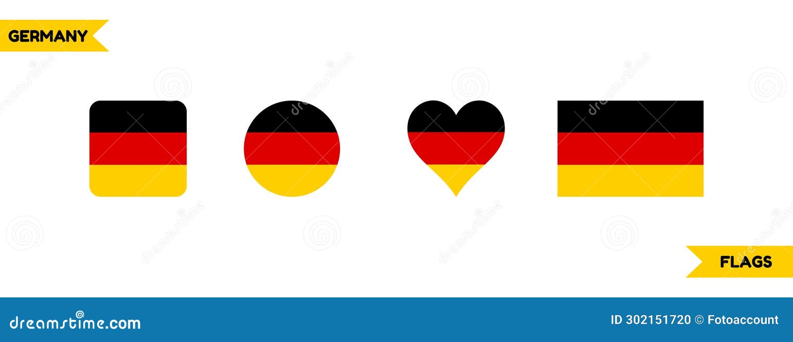 Germany Flag Symbol Set Icons Different Vector Illustrations Isolated
