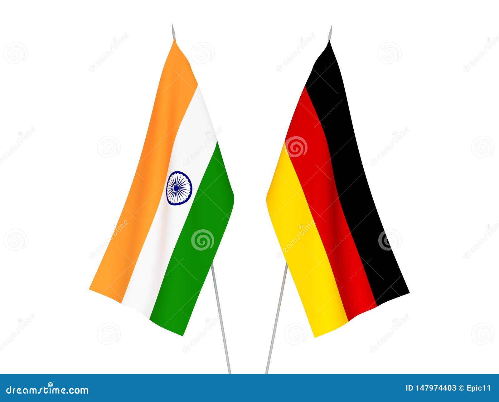 Germany and India flags stock illustration. Illustration of object