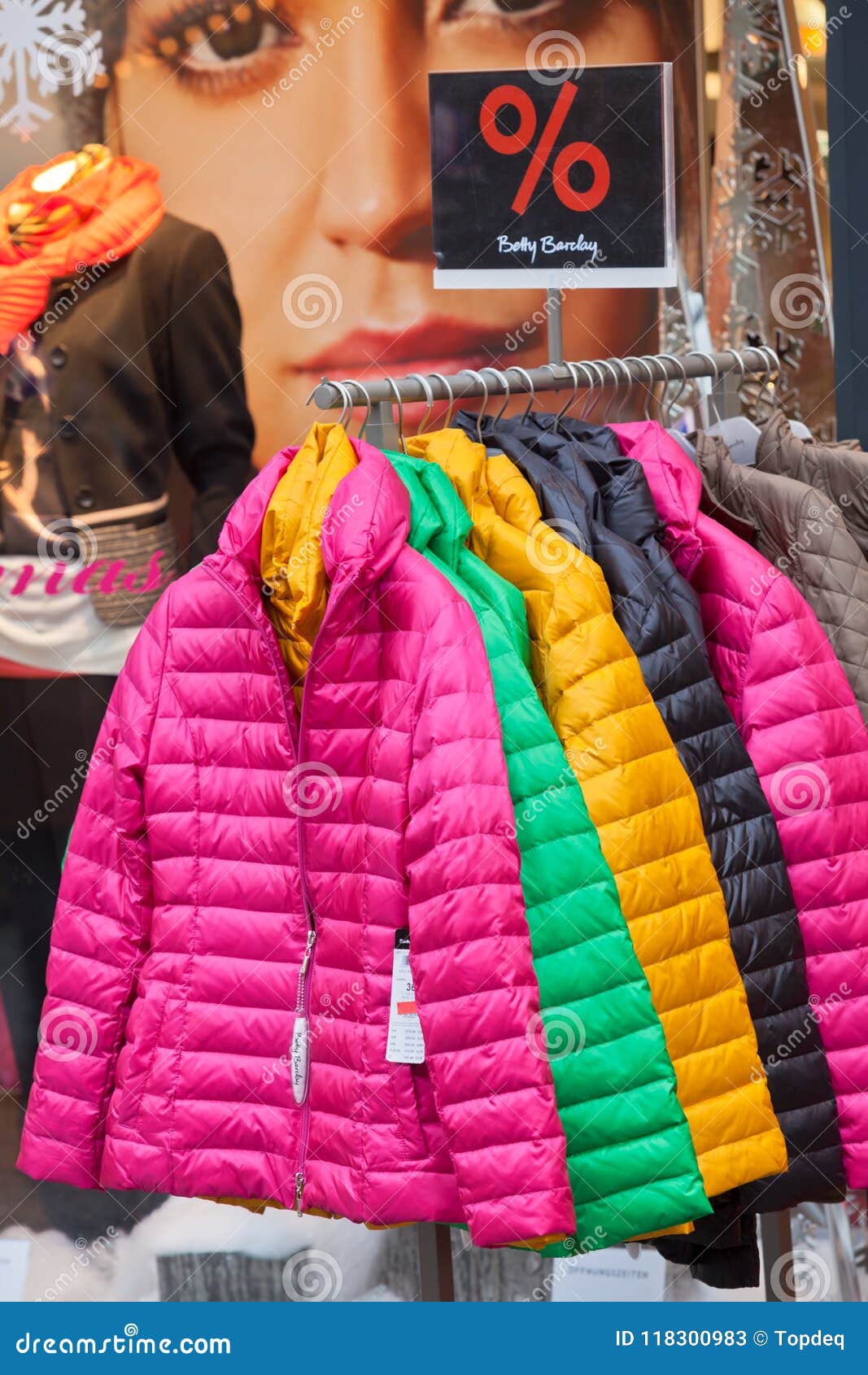 Winter Clothes Hanging at a Store Editorial Stock Photo - Image of ...