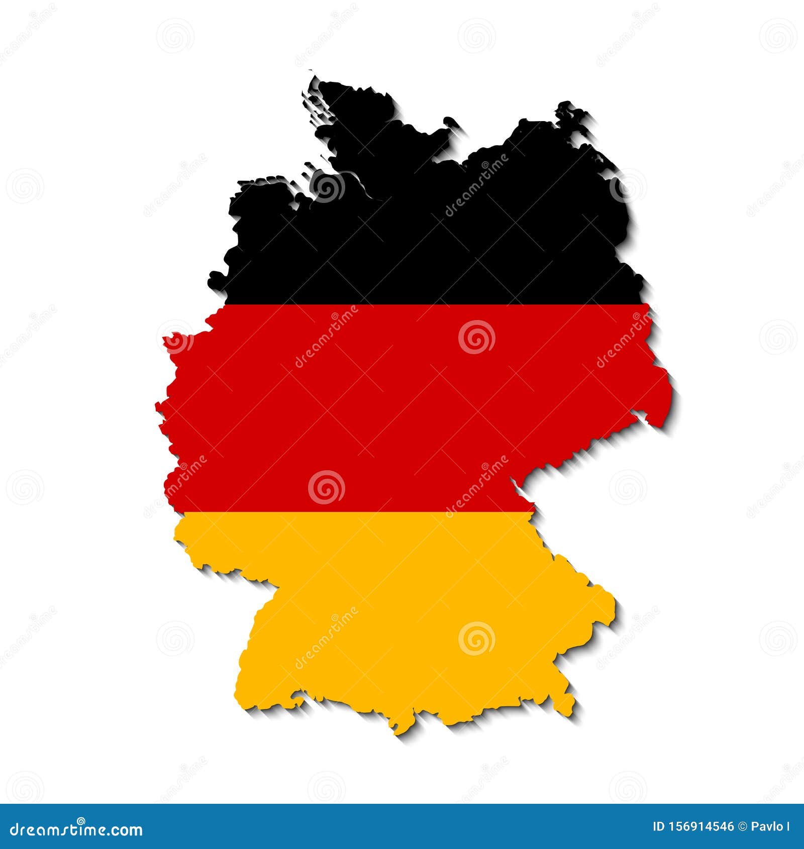 Germany Map in the Color of the Flag - Vector Stock Illustration