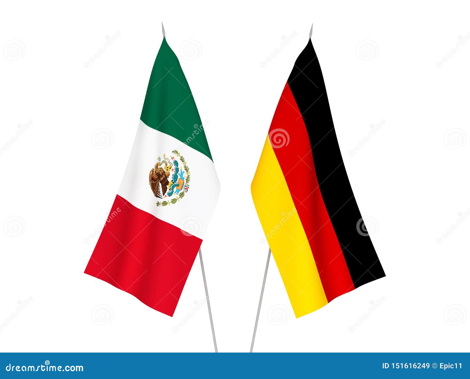 Germany and Mexico flags stock illustration. Illustration of