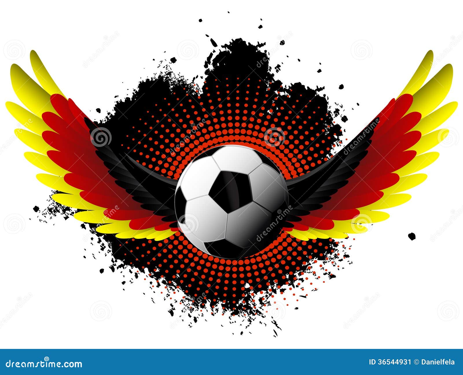 Germany Soccer ball wings stock vector. Illustration of handcarves