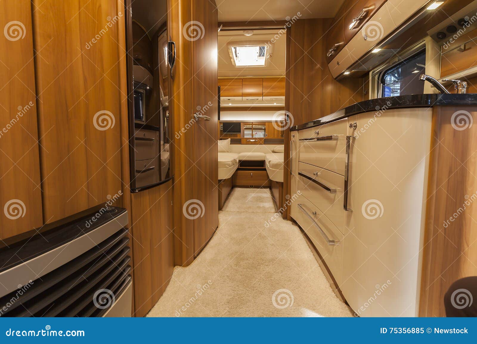 Germany, Stuttgart, 19 January 2015 Inside of Modern Camper Editorial