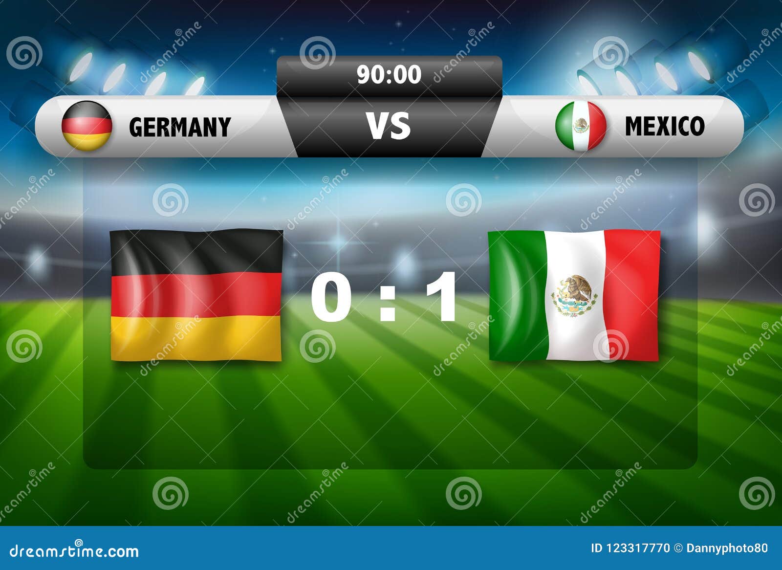 Germany Vs Mexico Soccer Board Stock Vector - Illustration of game ...