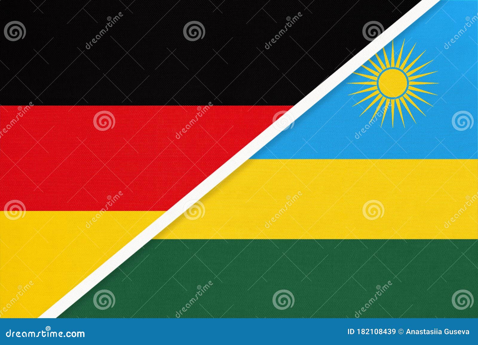 germany vs rwanda,  of two national flags. relationship between european and african countries