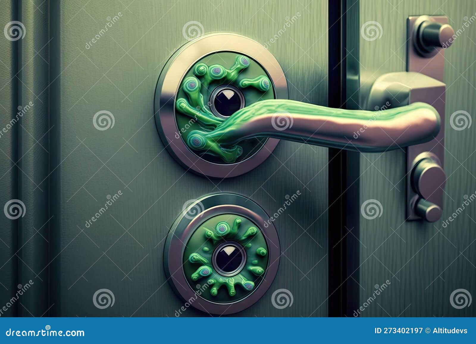 Germs on the Door Handle of an Operating Room, Where only the Cleanest