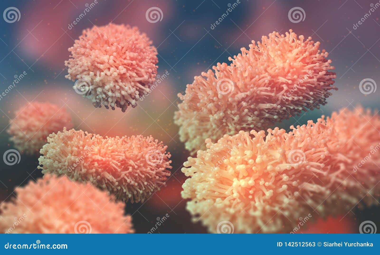 germs microorganism cells under microscope. viruses, bacteria and microbes. abstract backdrop
