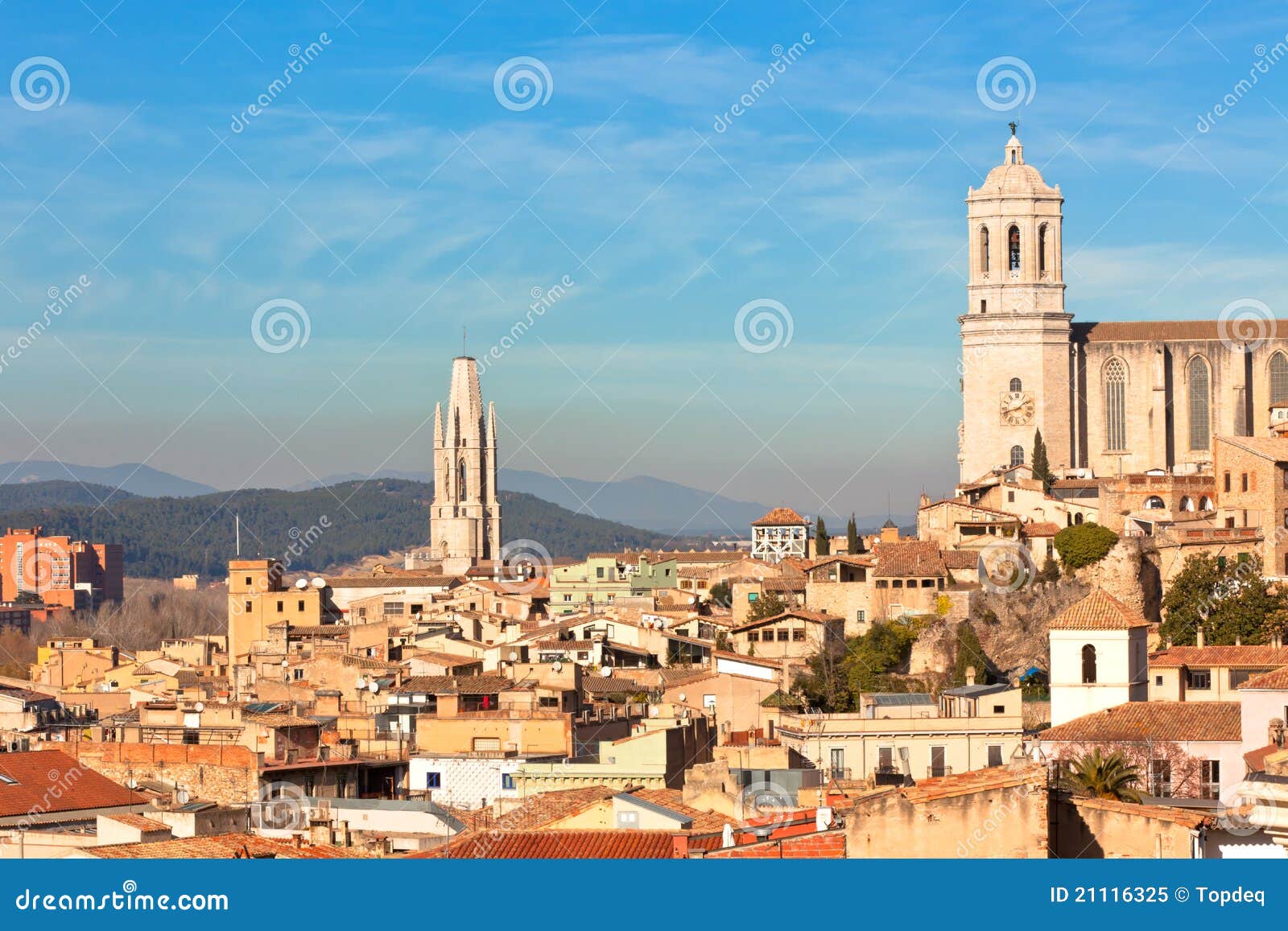 Gerona, Spain view stock image. Image of cathedral, catalan 21116325