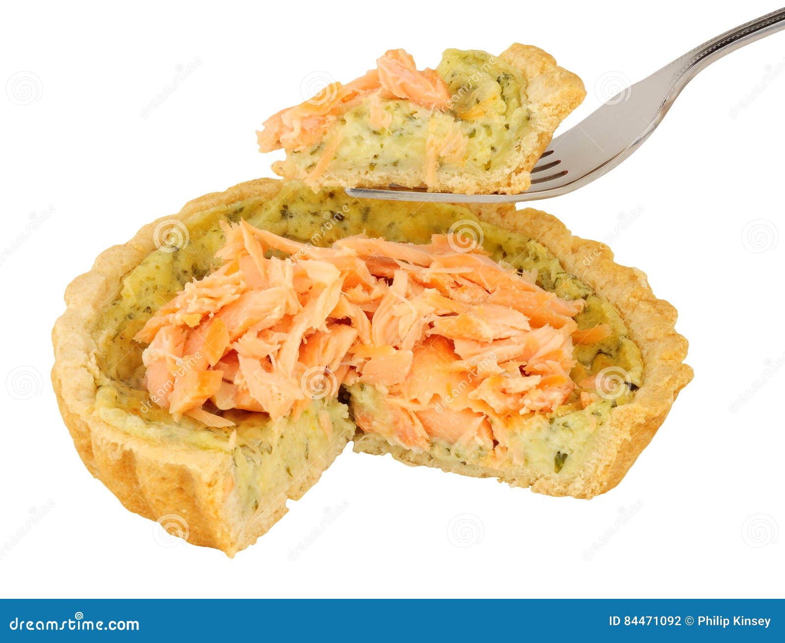 Gerookt Salmon and Watercress Tart Stock Foto - Image of gebakken ...