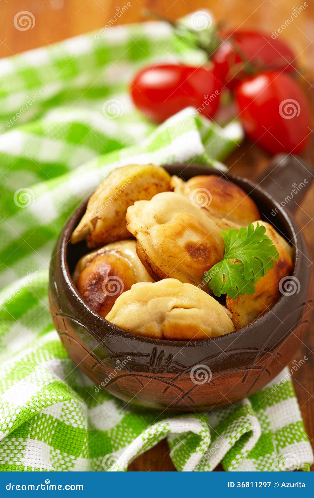 Geroosterde Russische Pelmeni Stock Afbeelding - Image of gebakken ...