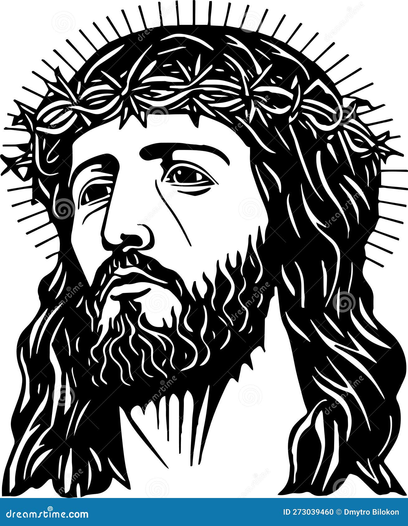 Gesù in Una Corona Di Spine Raffigurante La Testa Di Gesù Cristo  Illustrazione Vettoriale - Illustrazione di cristiano, festa: 273039460