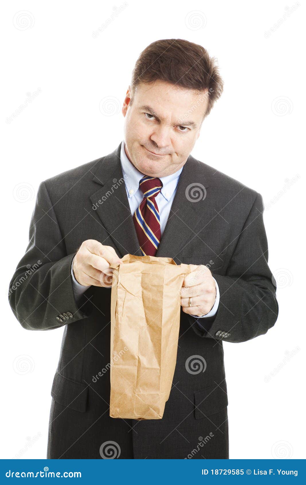 Geschäftsmann - Bohrendes Mittagessen Stockbild - Bild von getrennt ...