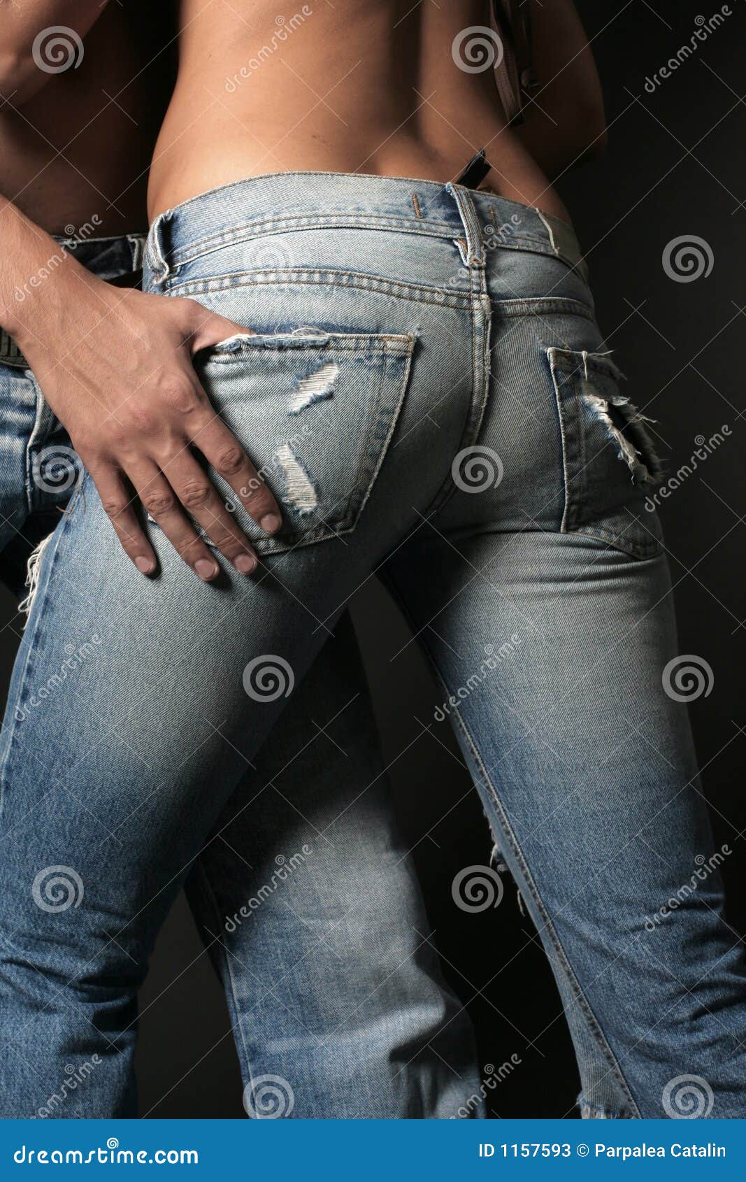 Gescheurde Jeans Stock Afbeelding Image Of Liefde Aanraking 1157593