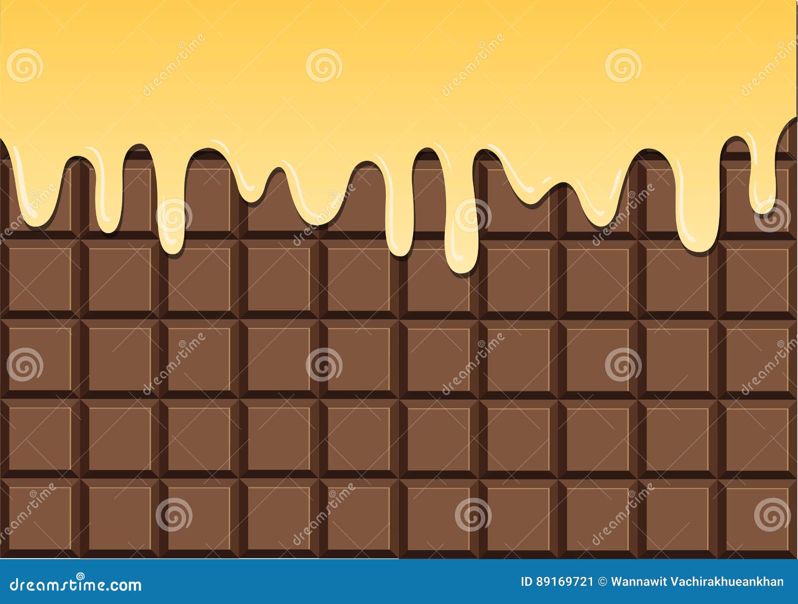 Geschmolzene Vanille auf Schokoriegel. Geschmolzener Schokoladen-Hintergrund Hintergrund der flüssigen dunklen Schokolade