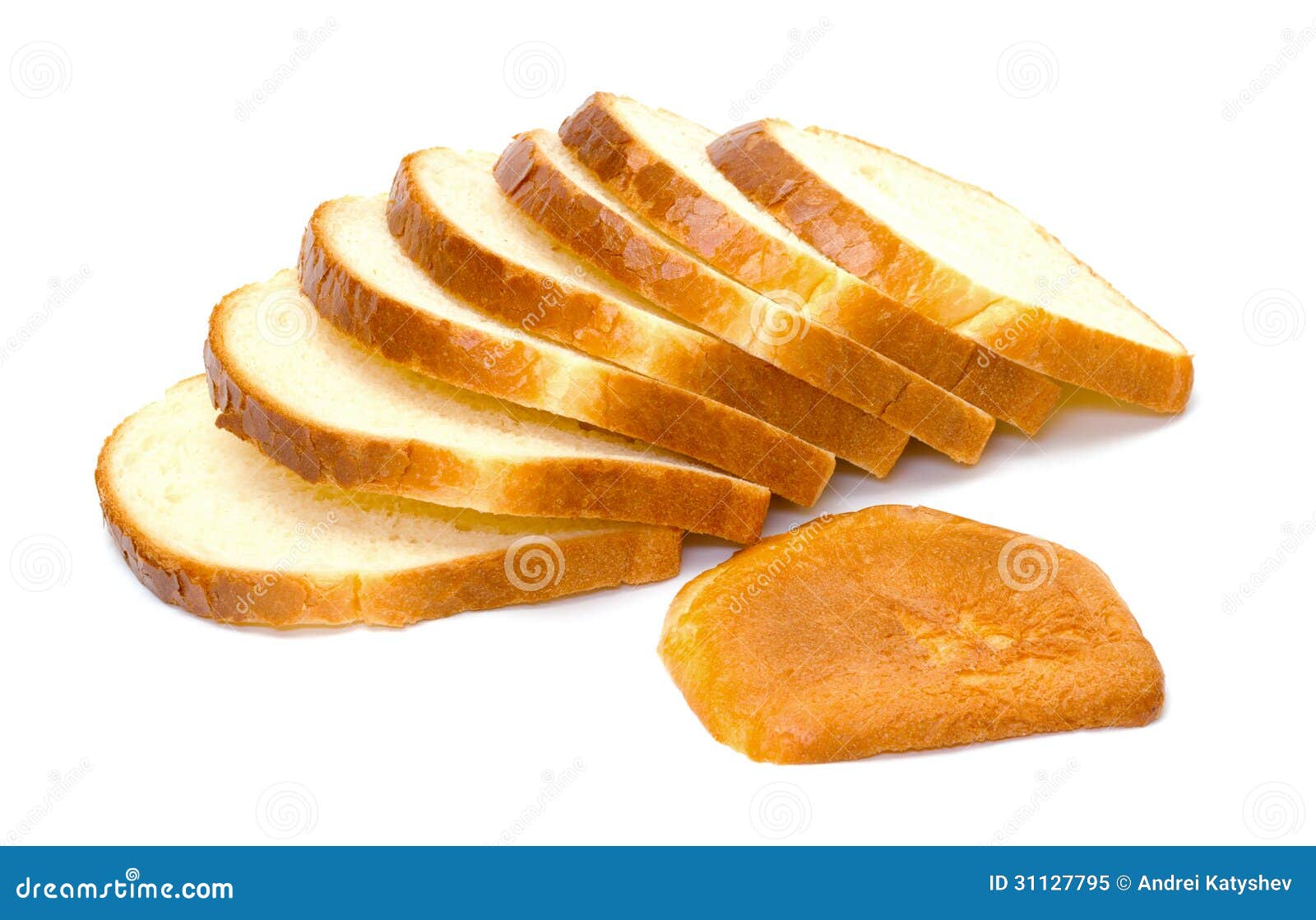 Geschnittenes Brot auf weißem Hintergrund