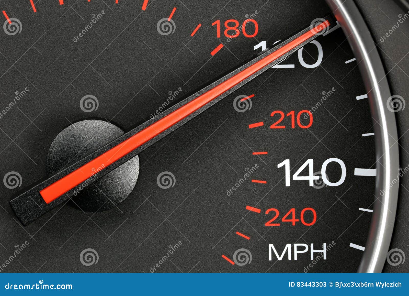 Geschwindigkeitsmesser Bei 120 MPH Stockbild - Bild von auto