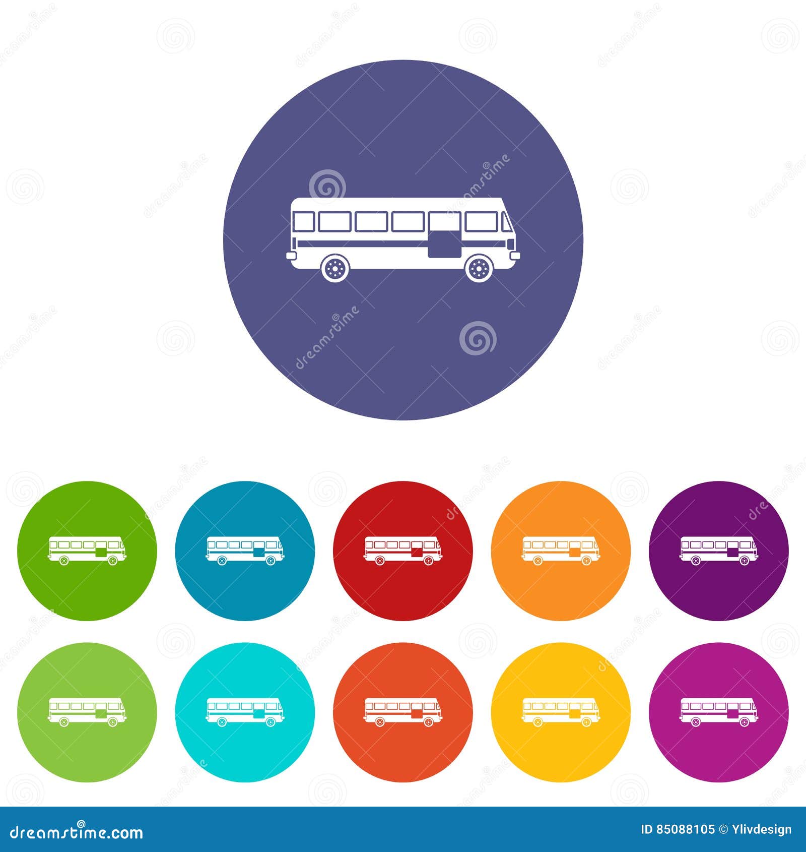Gesetzte Ikonen des Busses vektor abbildung. Illustration von stadt 85088105