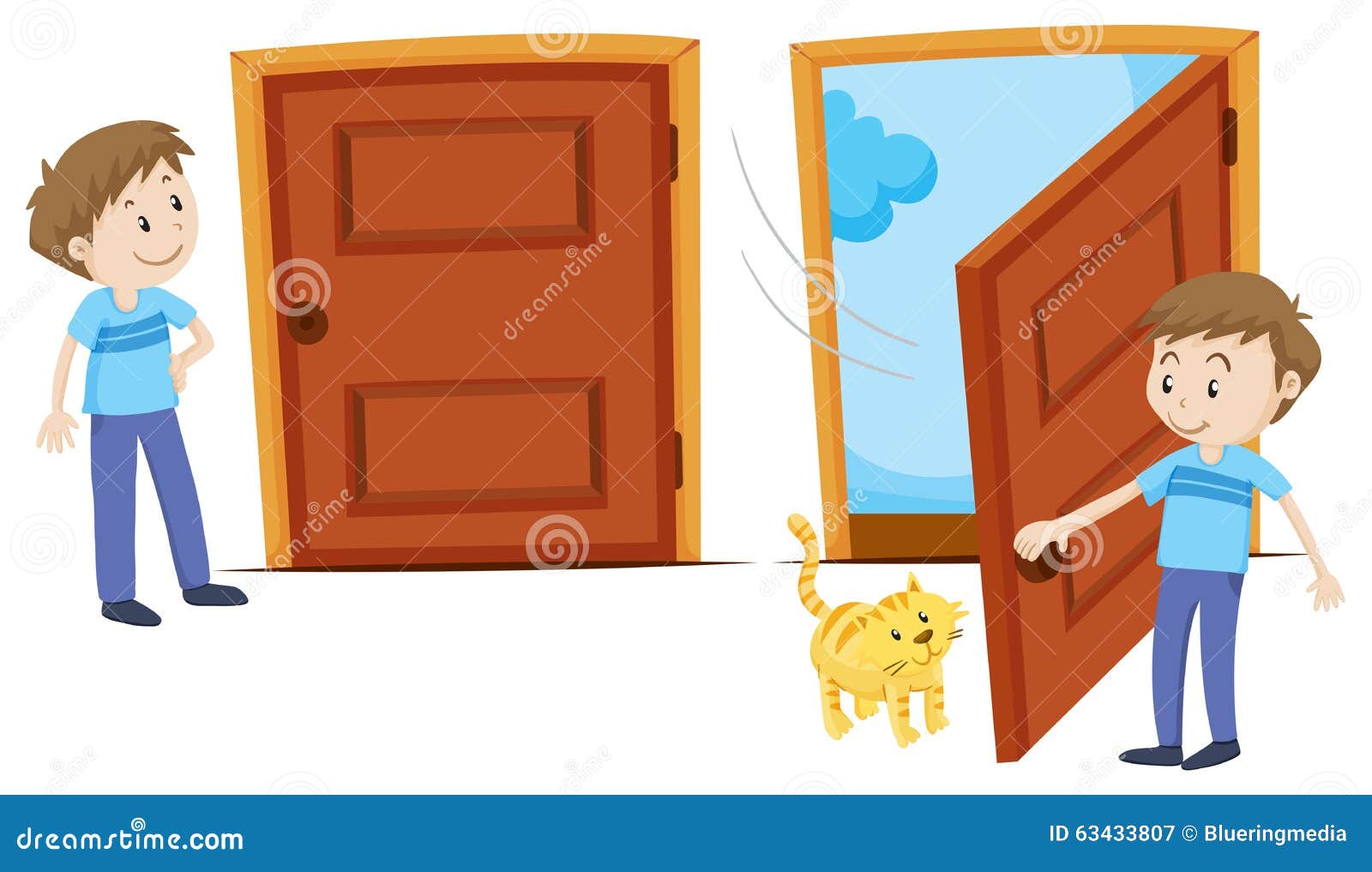 Gesloten Deur En Geopende Deur Vector Illustratie Illustration Of gesloten-deur-en-geopende-deur-vector-illustratie-illustration-of