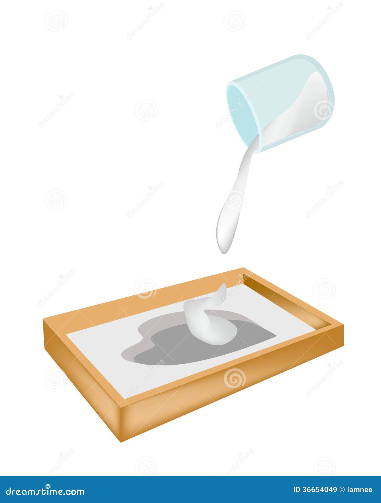 Gesso Di Parigi in Una Colata Modellata Cuore Illustrazione Vettoriale