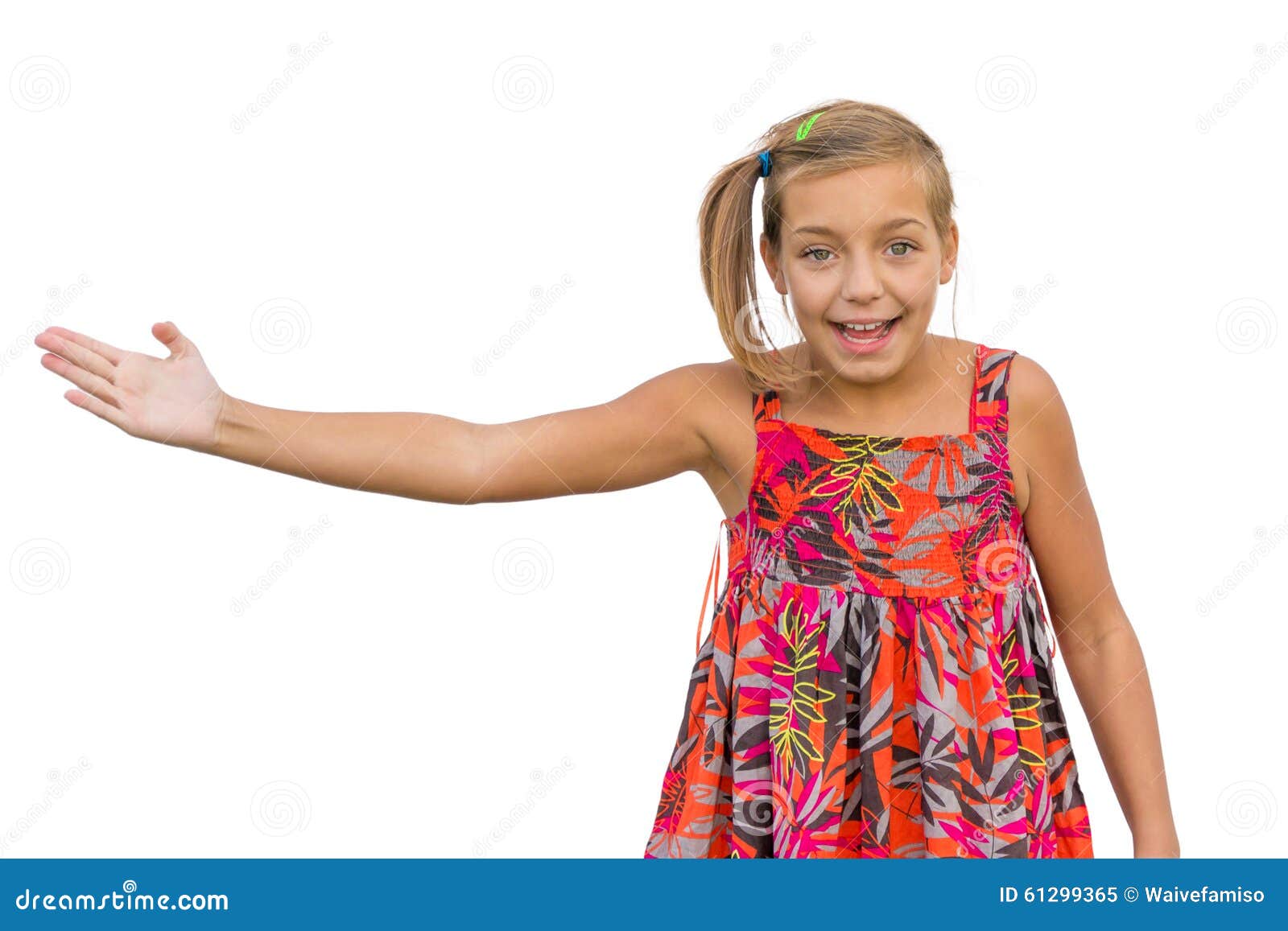 gesticulating child girl excited expression