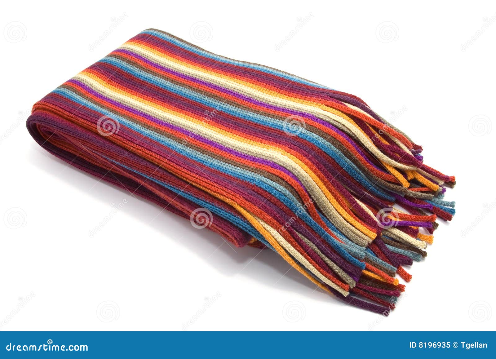 Gestreepte Multicolored Wollen Sjaal Stock Afbeelding - Image of ...