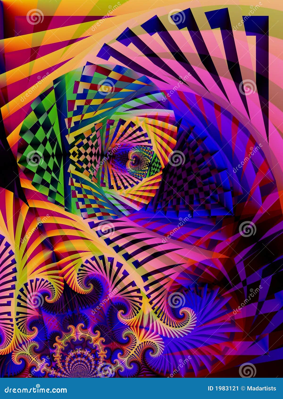 Gestreifte Farbenabstrakte Kunst Stockbild  Bild: 1983121