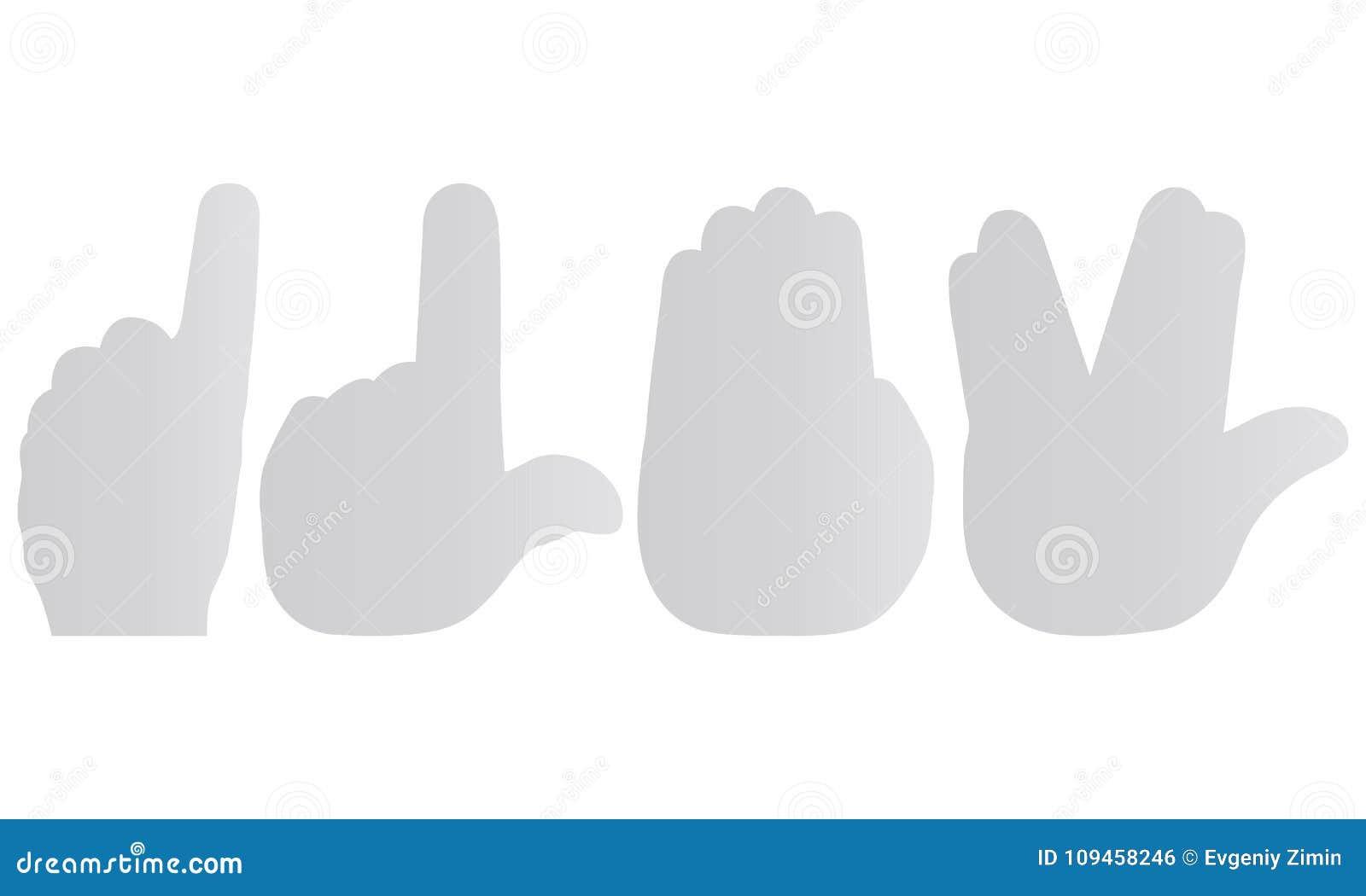 Set of foam hands mockups stock vector. Illustration of background