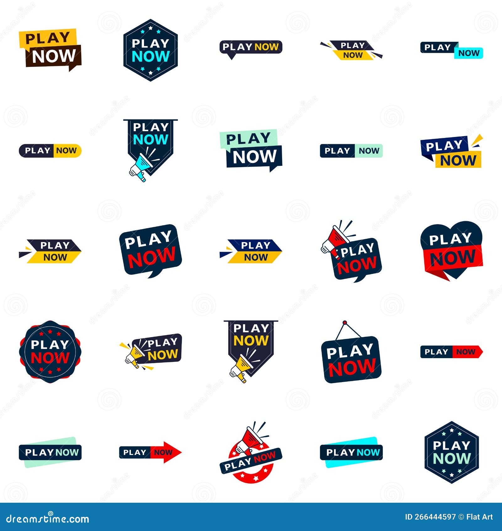 Get the Best Value with Our Pack of 25 Play Now Stock Vector