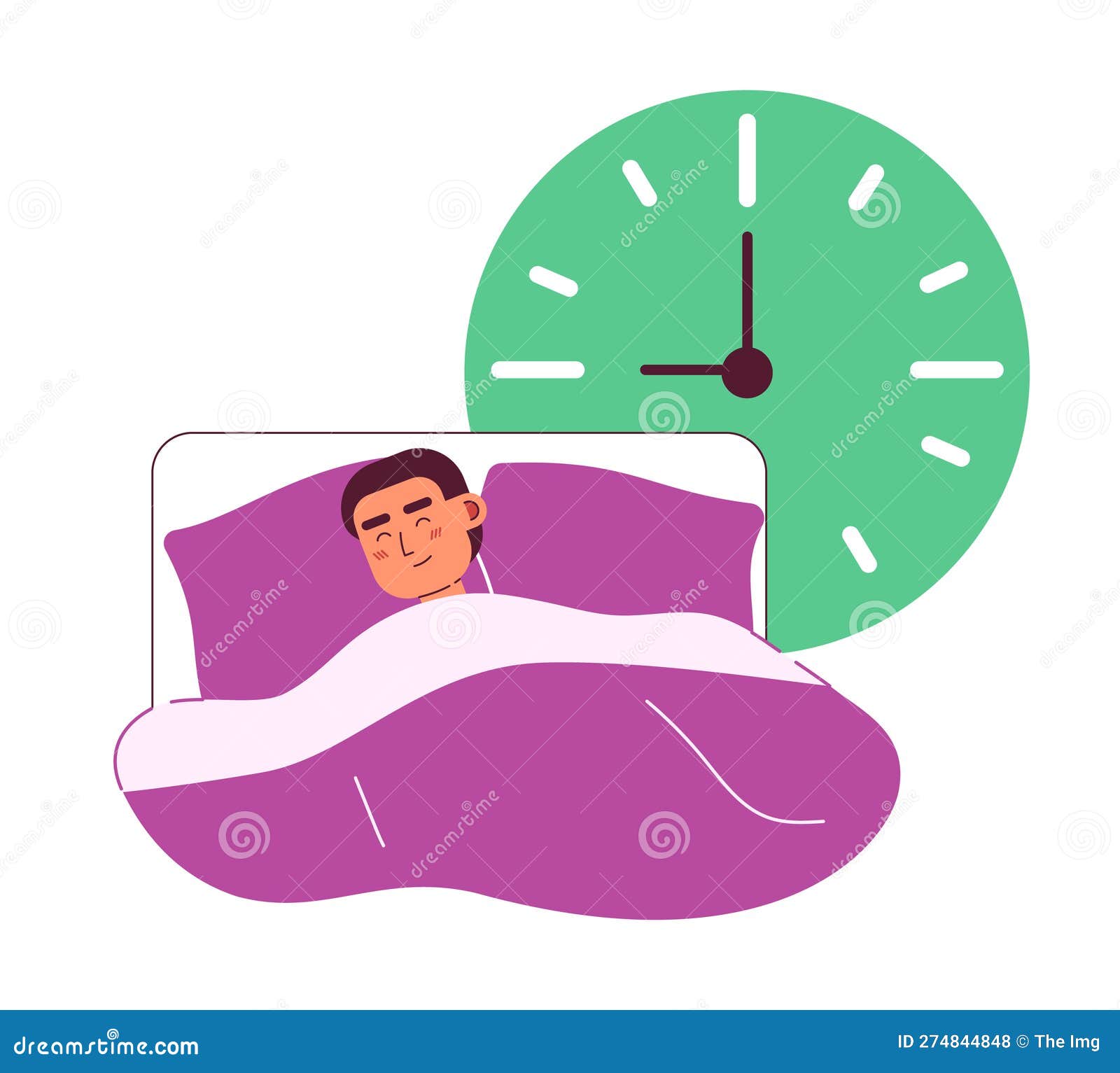 Get Enough Sleep Flat Concept Vector Spot Illustration Stock Vector