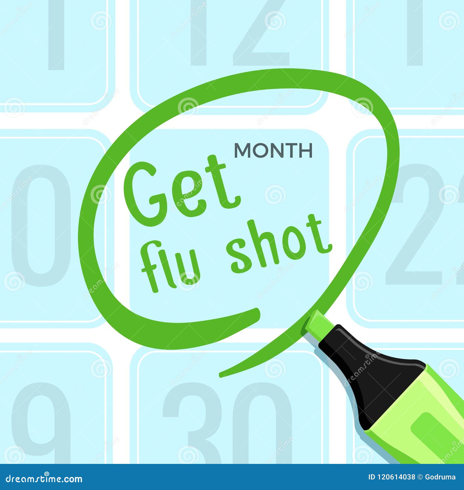 get flu shot poster with headline title  