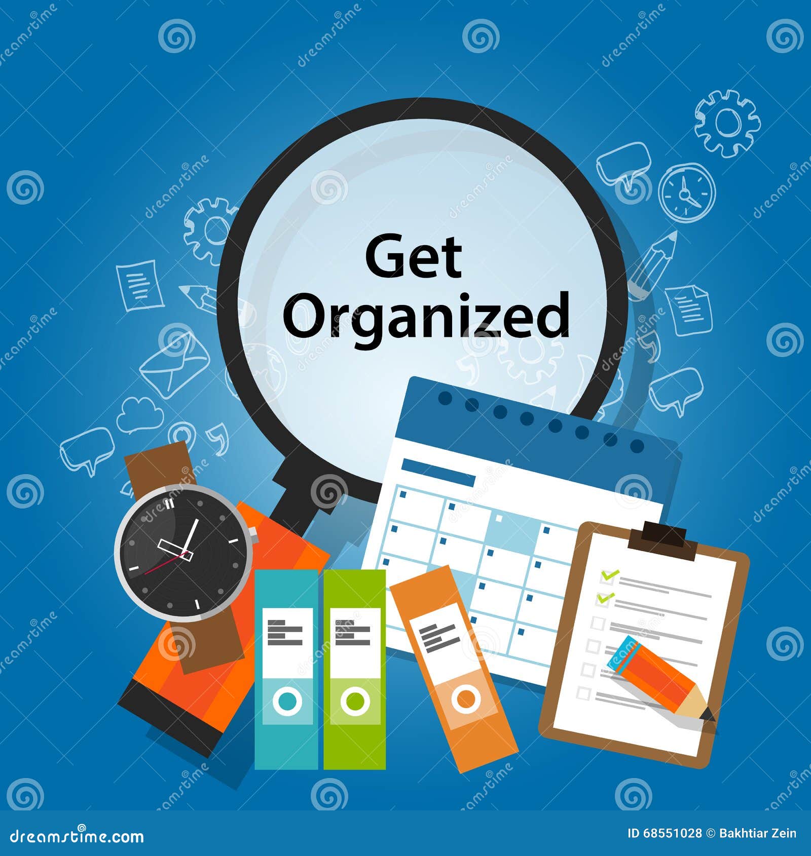 get organized organizing time schedule business concept productivity reminder