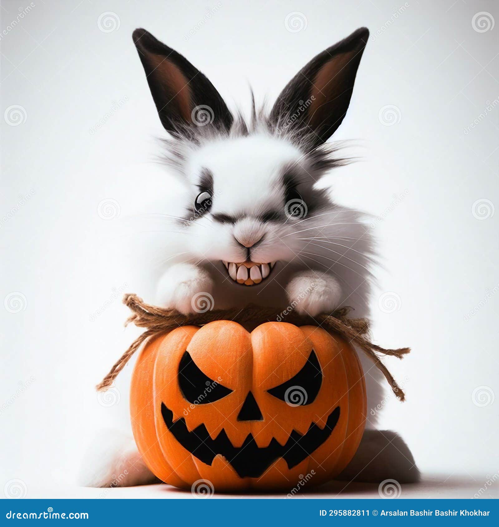 spine-chilling halloween bunny white background 8
