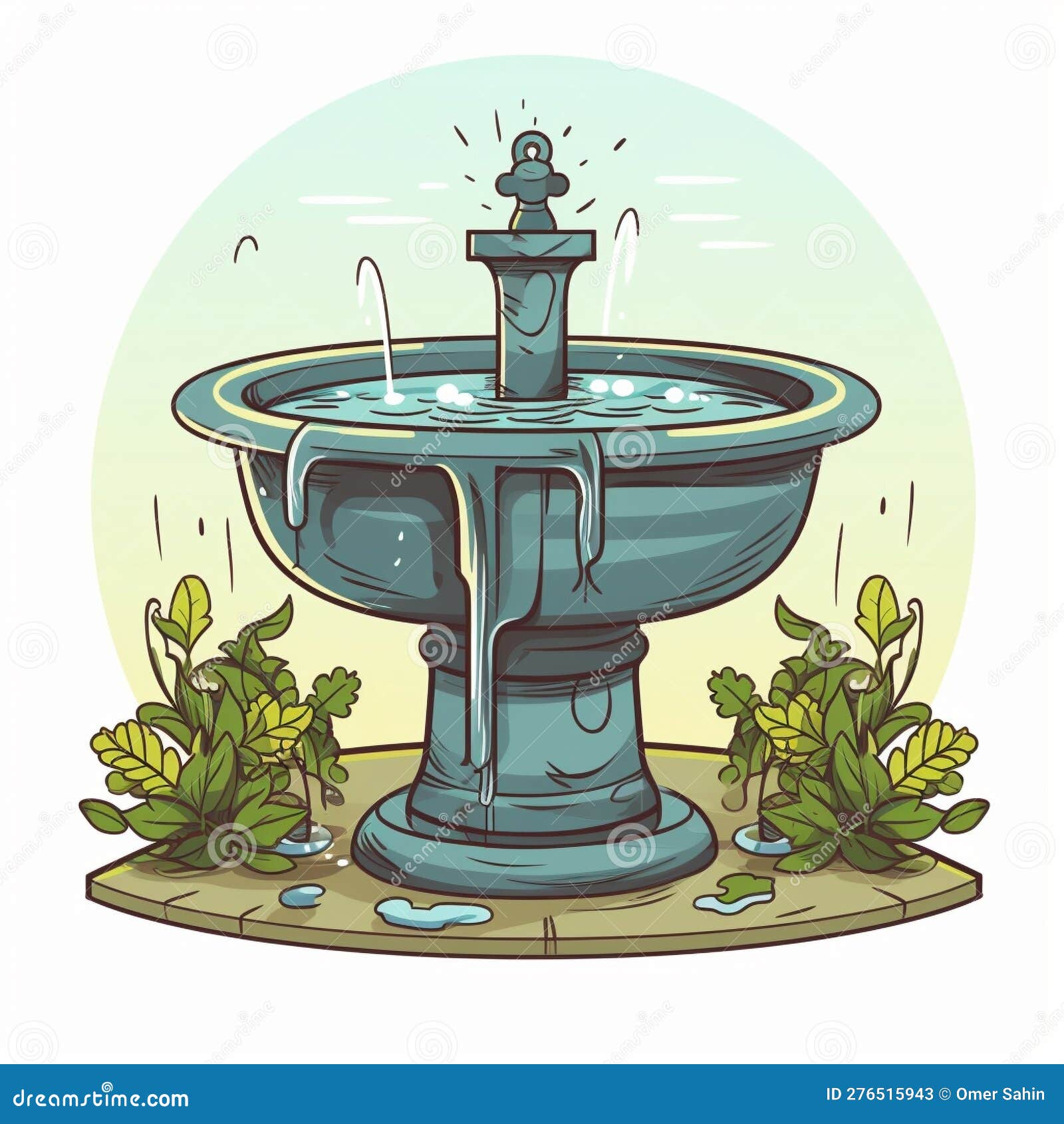 Cartoon Baptismal Font with Water and Significance Stock Illustration ...