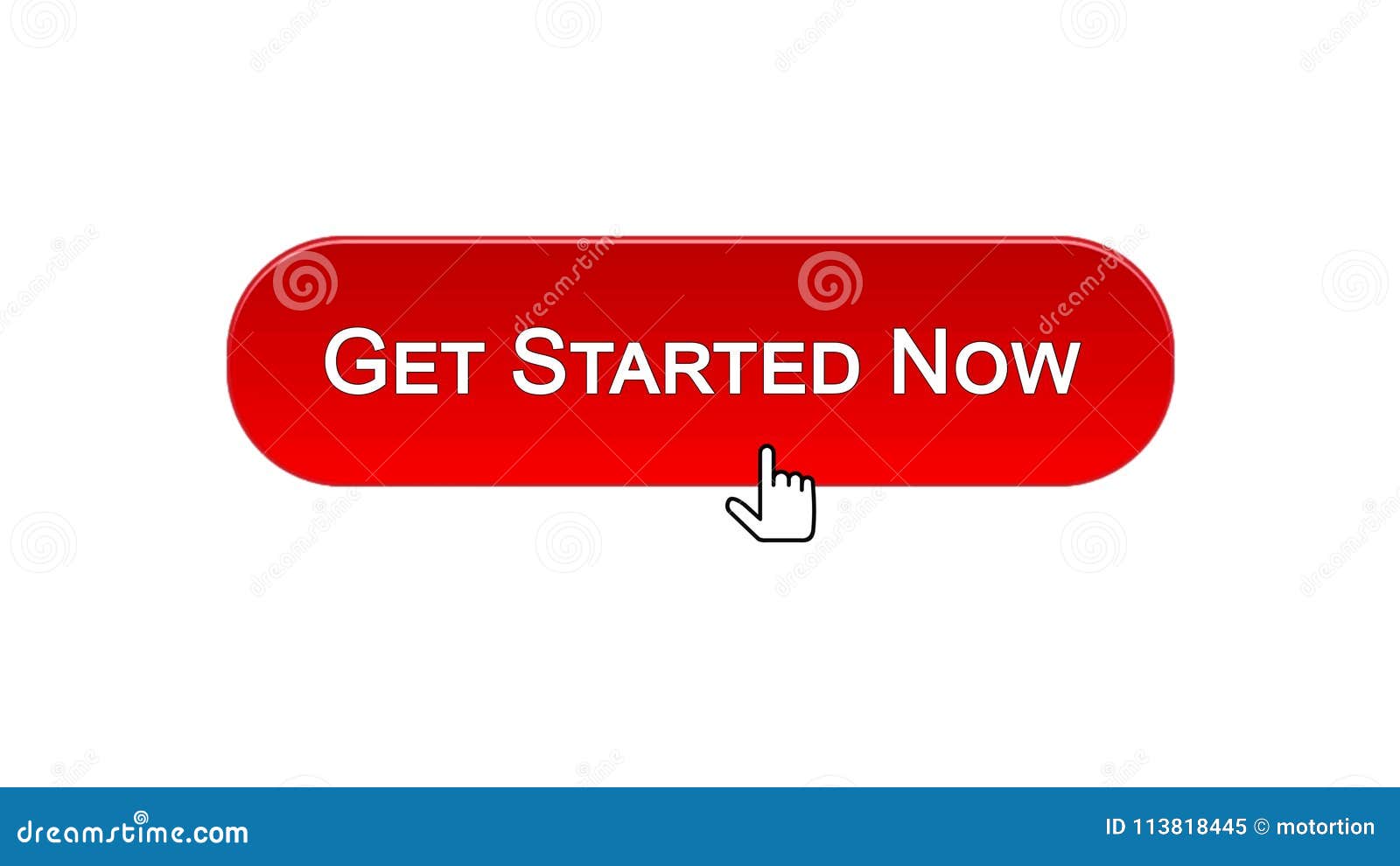 Get Started Now Web Interface Button Clicked With Mouse Cursor Red