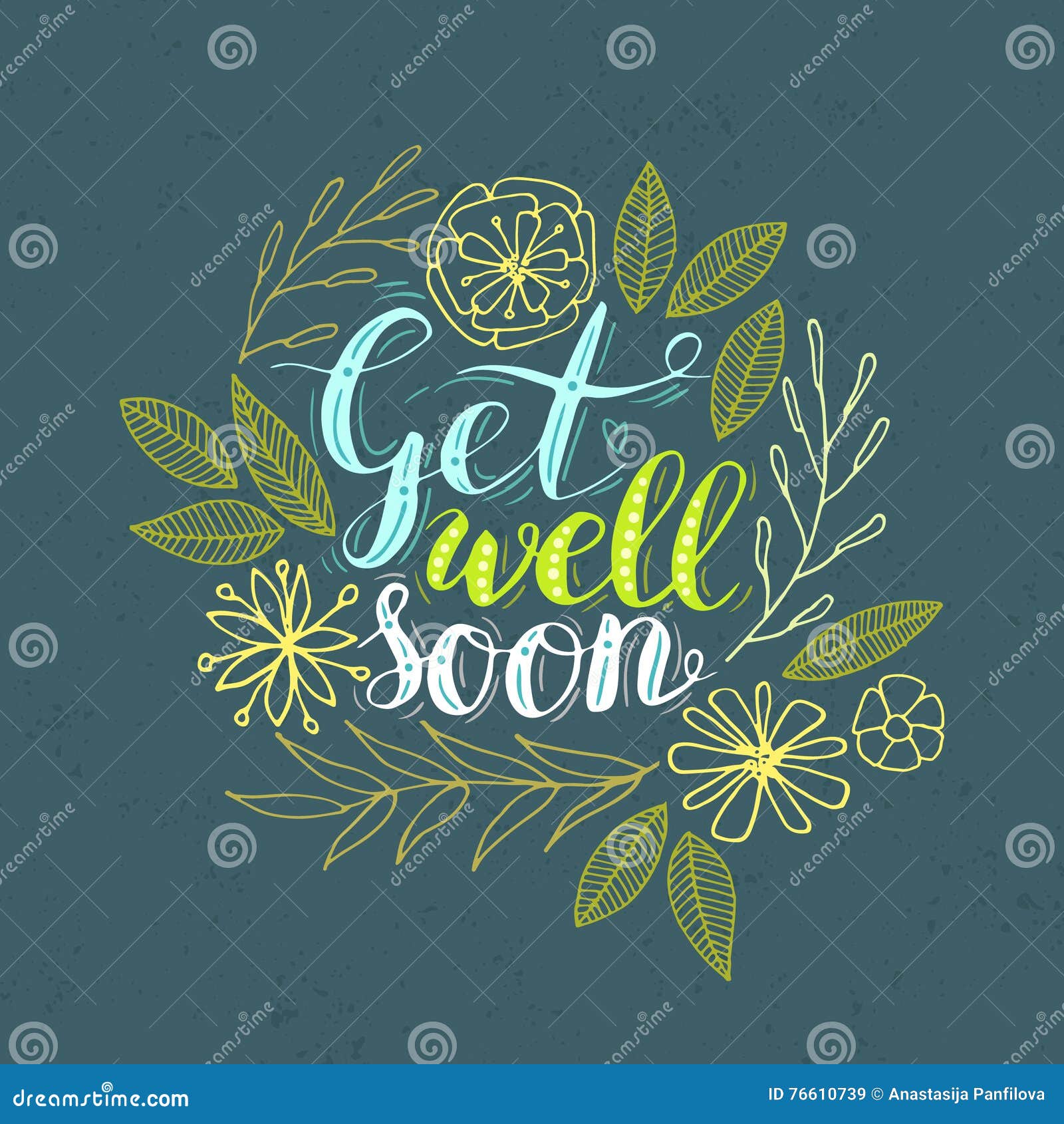 Get well soon card with teddy bear Stock Vector