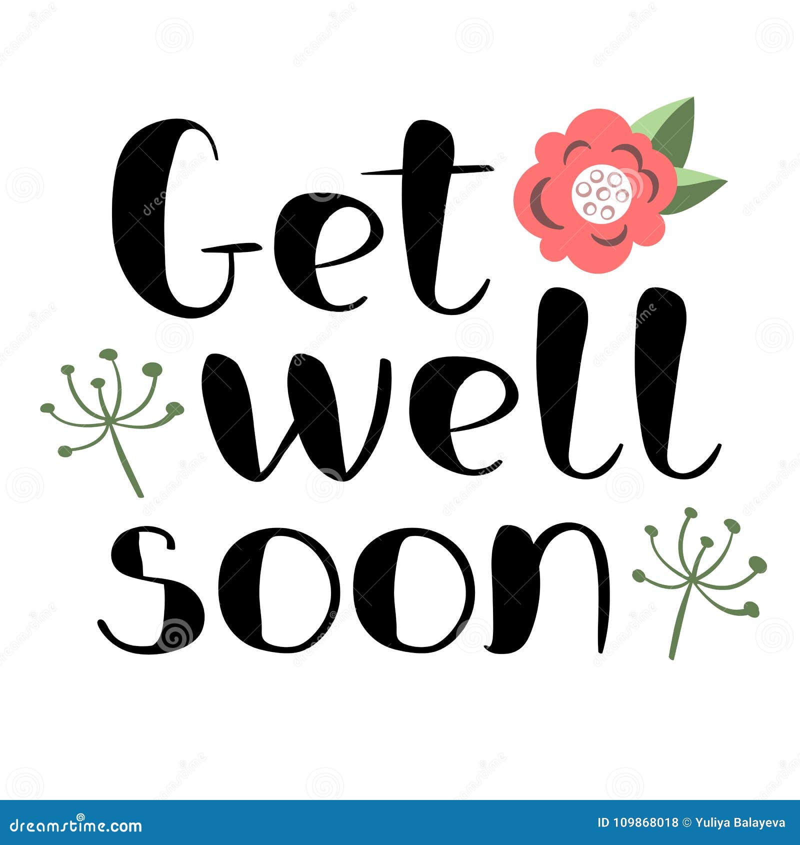 Get well soon card stock vector. Illustration of element - 109868018