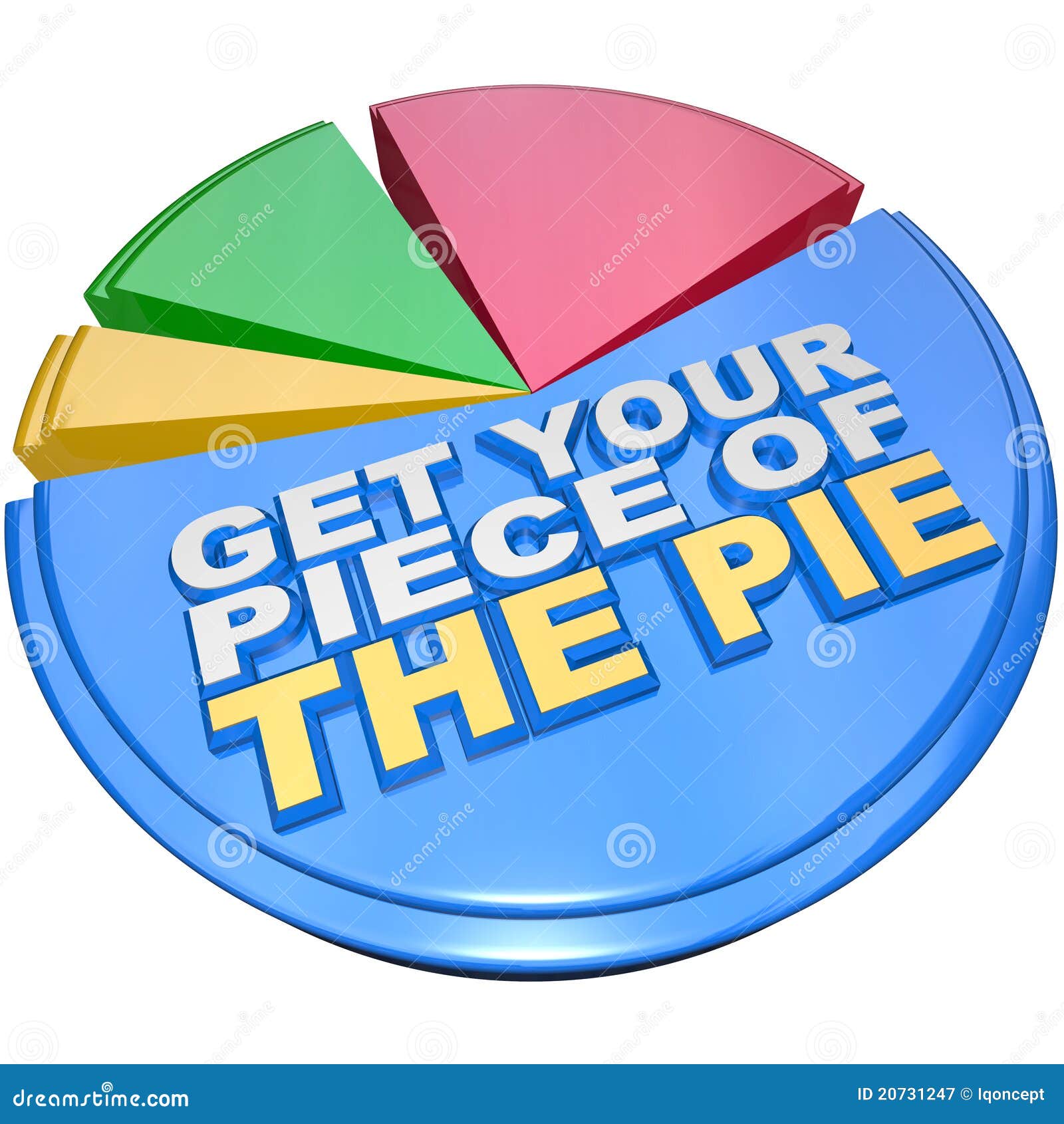 Get Your Piece Of The Pie Chart Measuring Wealth Stock 