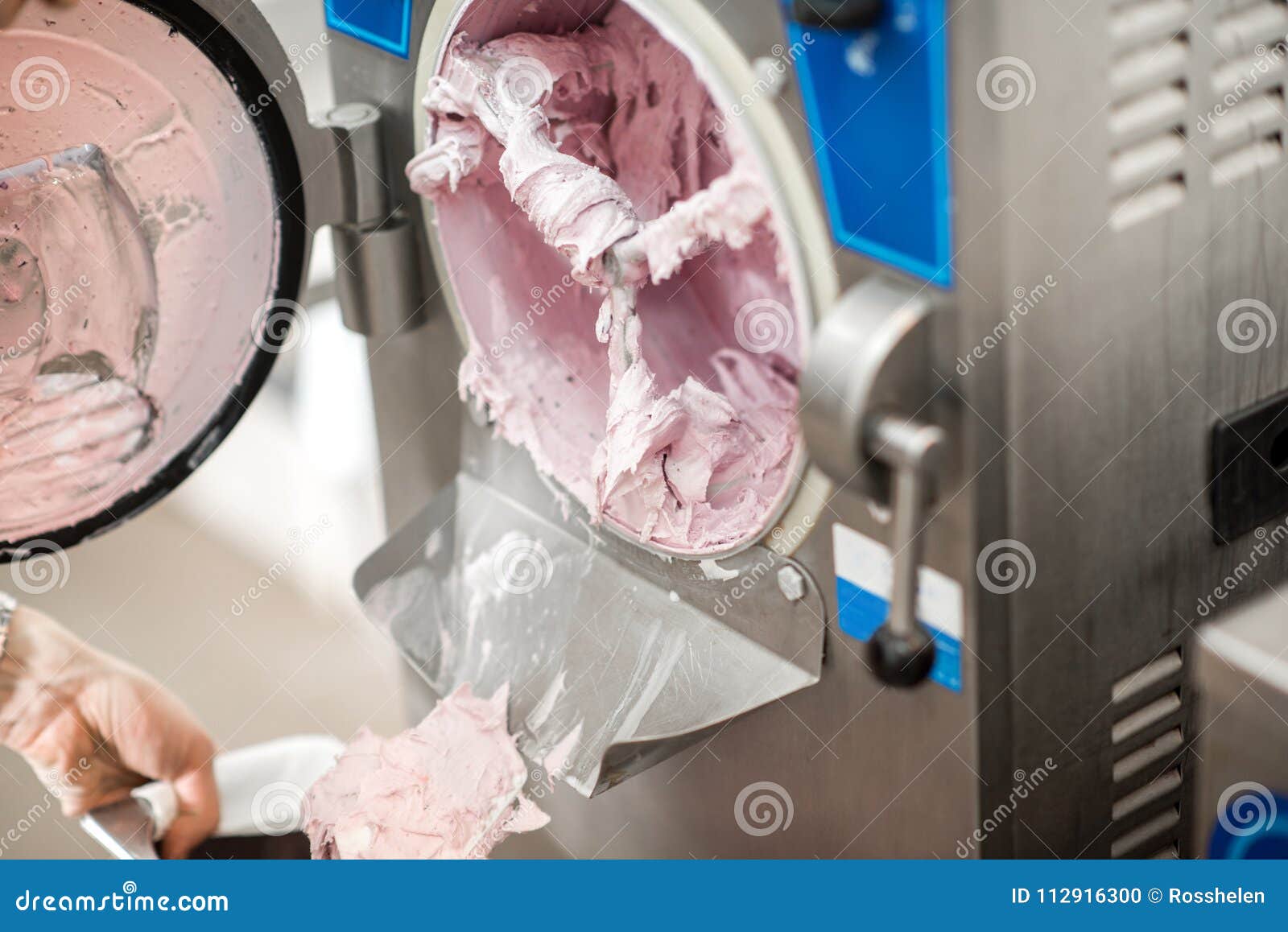 Cleaning Ice Cream Maker Machine Stock Photo Image of scapula, food